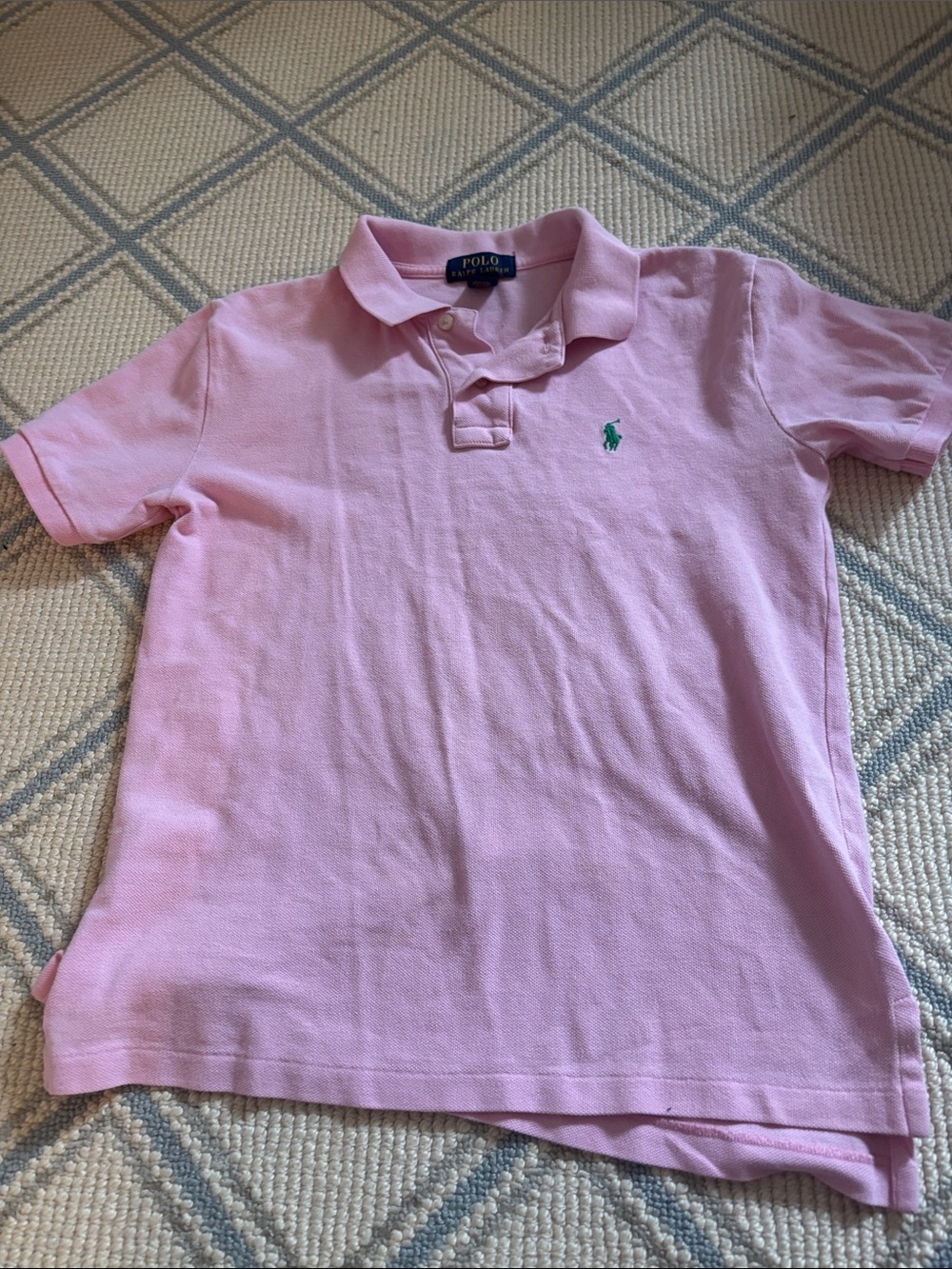 EIC Polo by Ralph Lauren Light Pink Boys' Polo with Green Pony Sz 10-12
